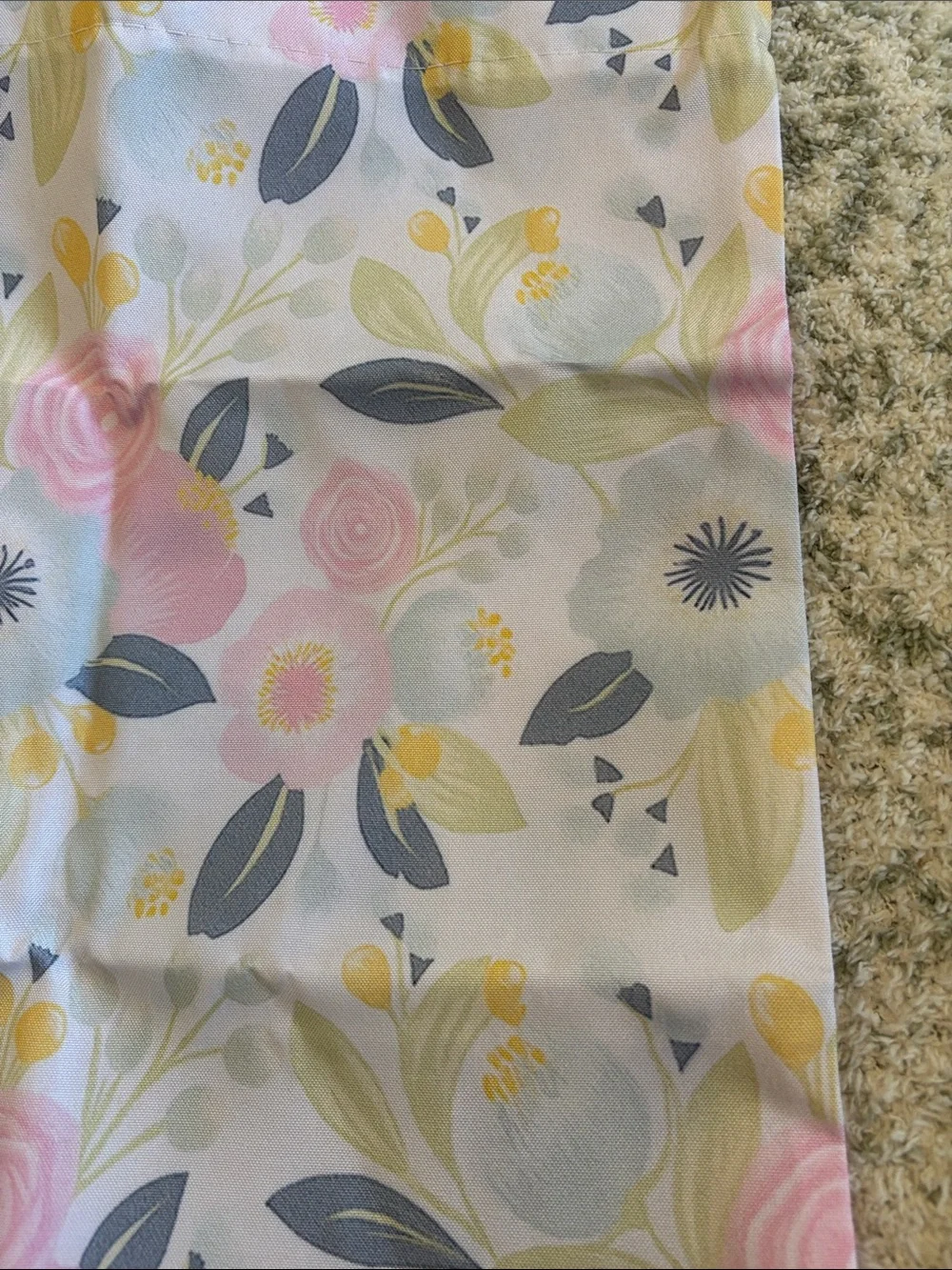 Floral Pastels Poly Canvas Tote Bag NWT 13.50”x15.75”